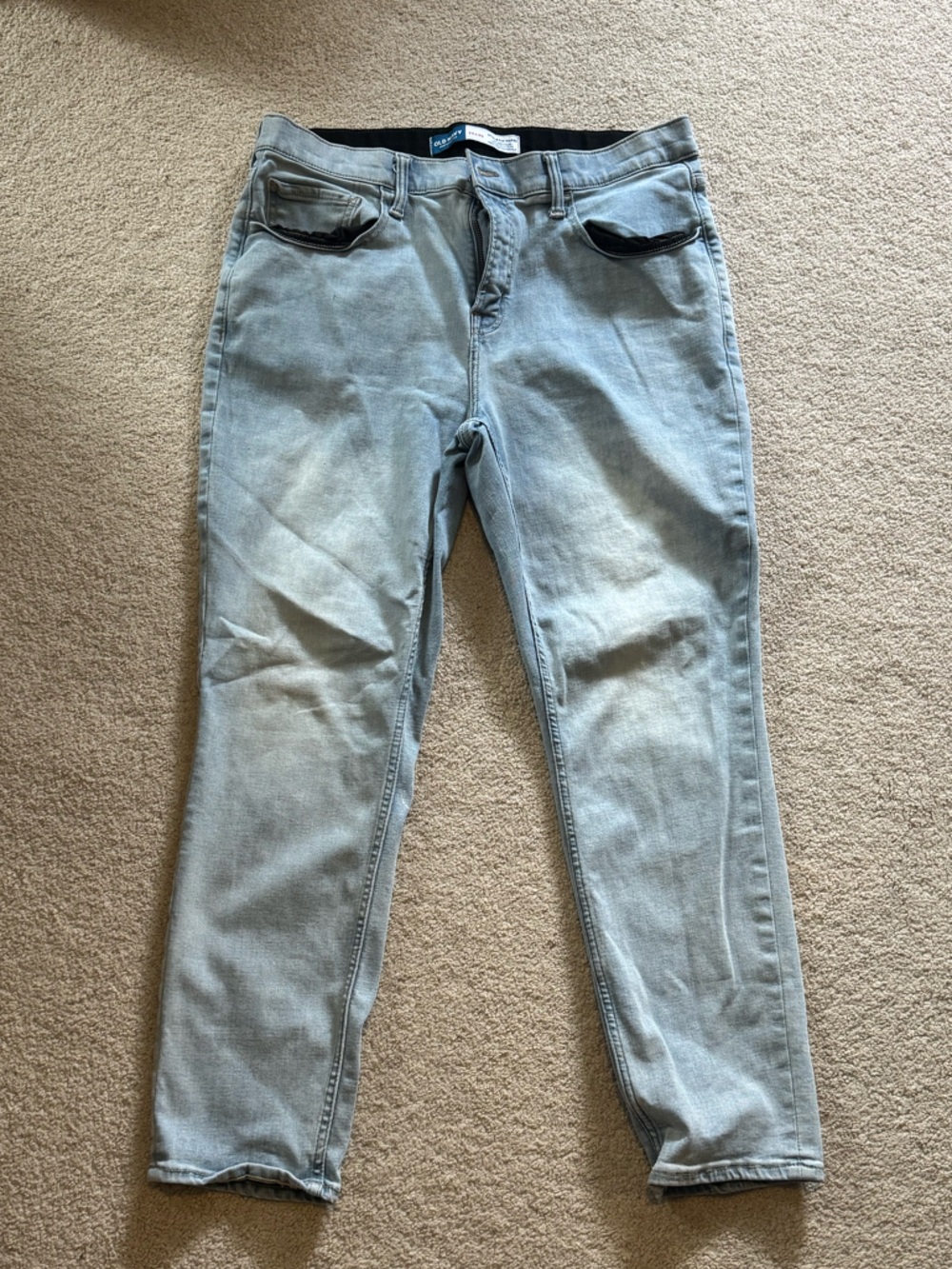 Old Navy Stretch Athletic Taper Light Wash Jeans Size 36/30